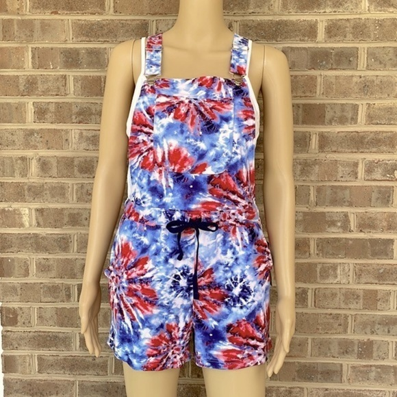 NOBO Juniors July 4th Red White & Blue Overall Shortalls - Various Sizes‎ - Picture 1 of 14